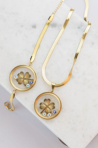 Yonca Kolye ve Bileklik Set