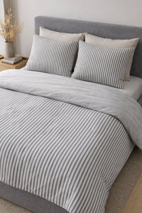 Natural Life Concept Gri Keten Doğal Terletmeyen Ütü İstemeyen  4 Mevsim Nevresim Seti