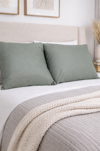 Düz Renk Haki Yeşili Yastık Kılıfı %100 Pamuk