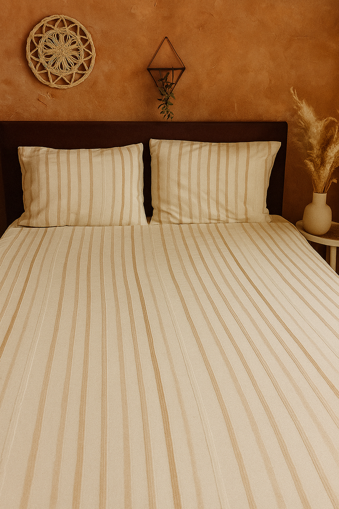 NATURAL LİFE CONCEPT ÇİZGİLİ KETEN NEVRESİM TAKIMI