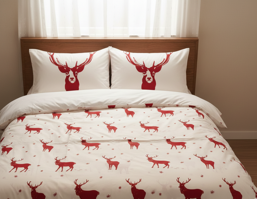 Yılbaşı Konsepti %100 Pamuk Nevresim Takımı Çift Kişilik