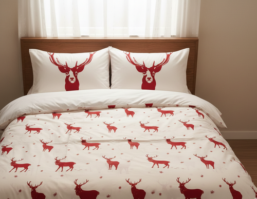 Yılbaşı Konsepti %100 Pamuk Nevresim Takımı Çift Kişilik