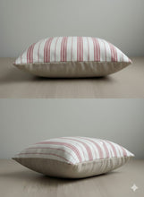 Görseli Galeri görüntüleyiciye yükleyin, Kırmızı Çizgili Keten Yastık Kılıfı