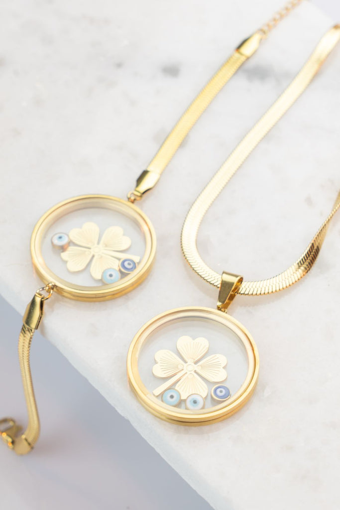 Yonca Kolye ve Bileklik Set