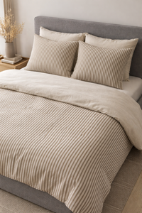 Natural Life Concept Kahverengi Keten Doğal Terletmeyen Ütü İstemeyen  4 Mevsim Nevresim Seti